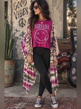 Nirvana Graphic Kimono Tee